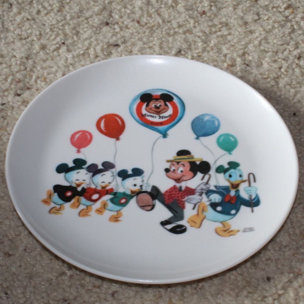 Disney Stetson Melmac Plate Mickey Mouse Club Donald Duck Vintage White 6in
